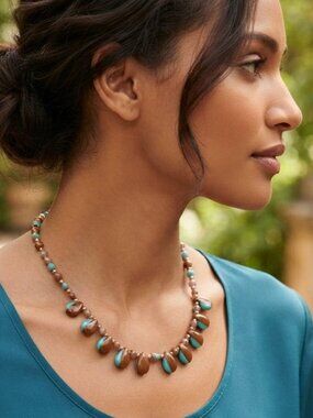 Desert Sky Teardrop Reversible Gemstone Necklace